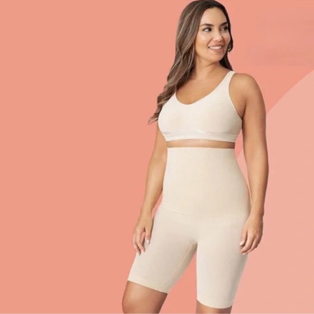 SHAPERMINT High Waisted Body Shaper Shorts Shapewear Tummy Control Slimming M/L